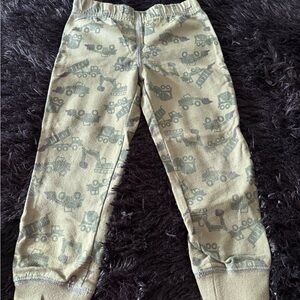 Kids' Green Construction Patterned Joggers